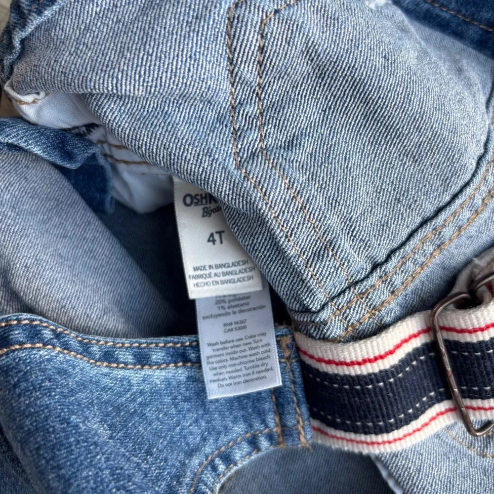 OshKosh Bgosh Kids‎ Denim Overalls Size 4T Blue Adjustable Straps